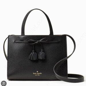 Kate Spade Black Leather Shoulder Bag with Bow